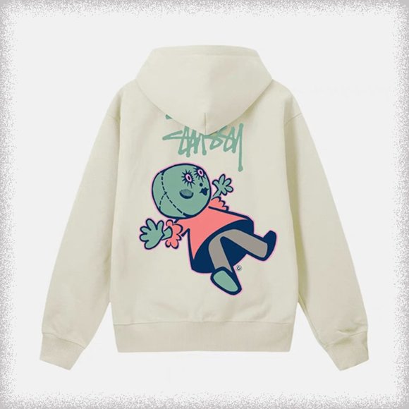 Stussy Dollie Zip puppet Hoodie White Hoodies - Picture 1 of 2